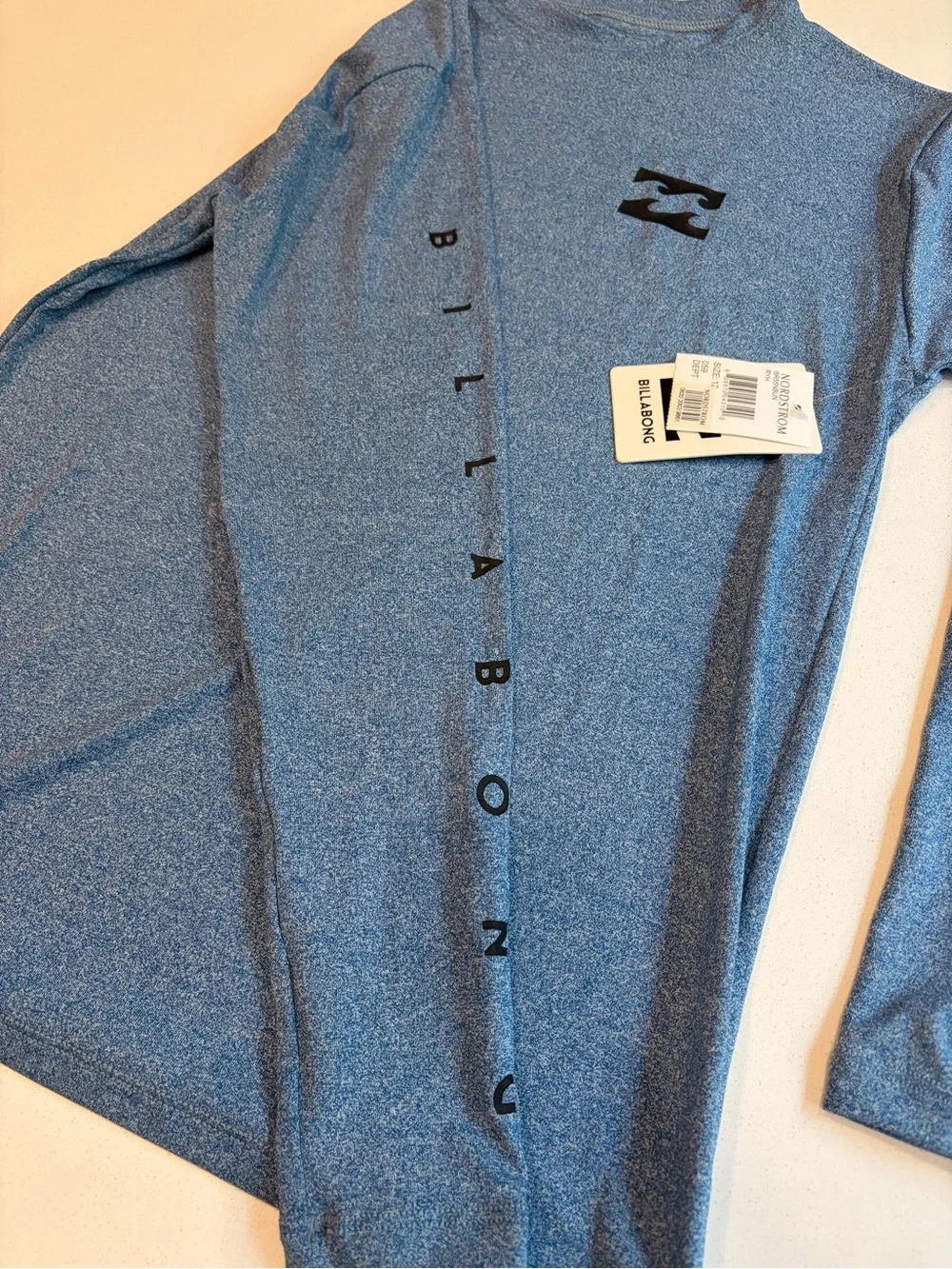 Billabong Heathered Blue Long Sleeve Logo Shirt